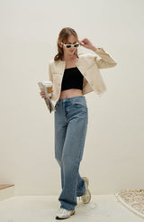 TIANA - CARA TWEED BLAZER IN CRÈME