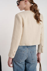 TIANA - CARA TWEED BLAZER IN CRÈME