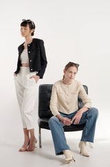 TIANA - CARA TWEED BLAZER IN BLACK