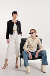 TIANA - CARA TWEED BLAZER IN CRÈME