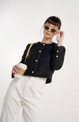 TIANA - CARA TWEED BLAZER IN BLACK
