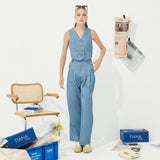 TIANA - Chique Suit Vest in Blue