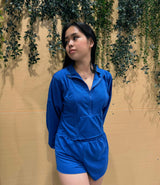 IAM3F - Tanya Sweatshirt & Shorts Set in Cobalt Blue