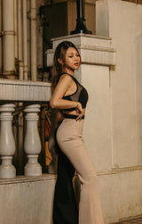 Silhouette - Willow Color Block Pants in Black and Beige