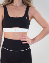 BYO ACTIVE - BEAR ESSENTIALS BRA WITH TWIST TIE BACK IN BLACK & WHITE