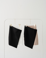 TIANA - Two-Tone Asymmetric Skirt in Black & White