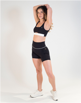 BYO ACTIVE - BEAR ESSENTIALS BRA WITH TWIST TIE BACK IN BLACK & WHITE