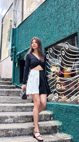 Silhouette - Nello Color Block Shorts in Black and White