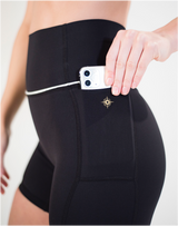 BYO ACTIVE - BEAR ESSENTIAL BIKER SHORTS IN BLACK & WHITE