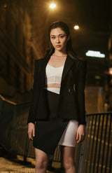 Silhouette - Perkin Lace Cut-Out Blazer in Black