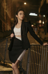 Silhouette - Perkin Lace Cut-Out Blazer in Black