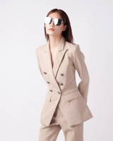 TIANA - Kyrah Double-Breasted Blazer in Beige