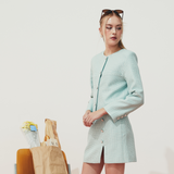 TIANA - Coco Tweed Skirt in Mint Green