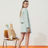 TIANA - Coco Tweed Skirt in Mint Green