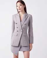 TIANA - Kyrah Double-Breasted Blazer in Grey