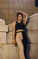 Silhouette - Willow Color Block Pants in Black and Beige