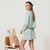 TIANA - Coco Tweed Skirt in Mint Green