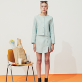 TIANA - Coco Tweed Skirt in Mint Green