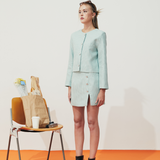 TIANA - Coco Tweed Skirt in Mint Green