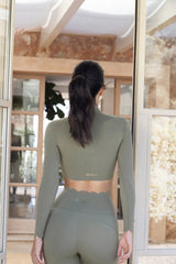 Wiskii - High Waist Scallop Energy Leggings in Sage