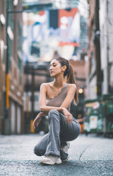 GYM & TONIC - Y2K High Rise Jeggings in Grey