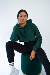 Metanoia - Signature Cropped-cut Hoodie in Mallard Green