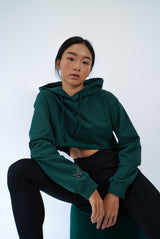 Metanoia - Signature Cropped-cut Hoodie in Mallard Green