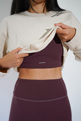 Metanoia - Fearless Crop Sweatshirt in Latte