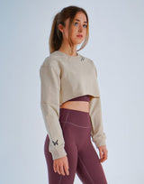 Metanoia - Fearless Crop Sweatshirt in Latte