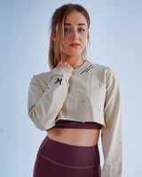 Metanoia - Fearless Crop Sweatshirt in Latte