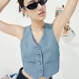 TIANA - Chique Suit Vest in Blue
