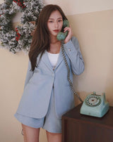 TIANA - WENDY BLAZER AND SHORTS SET IN LIGHT BLUE