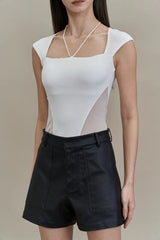 Emvy - Kay Padded Top in White