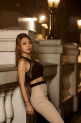 Silhouette - Willow Color Block Pants in Black and Beige