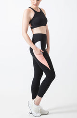 BYO ACTIVE - CORAL ME MAYBE LEGGINGS IN BLACK & CAROL