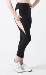 BYO ACTIVE - CORAL ME MAYBE LEGGINGS IN BLACK & CAROL