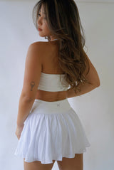 Metanoia - Super Bloom Flowy Tennis Skort with Pocket in White