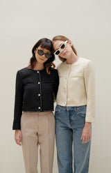 TIANA - CARA TWEED BLAZER IN BLACK