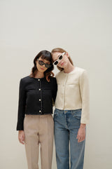 TIANA - CARA TWEED BLAZER IN CRÈME