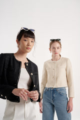 TIANA - CARA TWEED BLAZER IN CRÈME