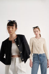 TIANA - CARA TWEED BLAZER IN BLACK
