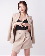TIANA - Kyrah Double-Breasted Blazer in Beige