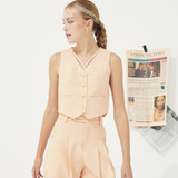 TIANA - Chique Suit Vest in Coral