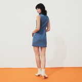 TIANA - Mademoiselle Sleeveless Blazer Dress in Blue