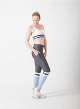 BYO ACTIVE - KNEES UP LEGGINGS IN GREY & BLUE