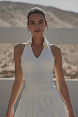 Wiskii - Padded Polo Tank Top in White