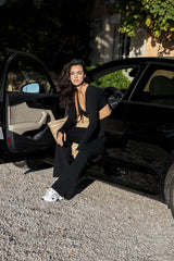 Wiskii - High Waist Flare Split-Leg Leggings