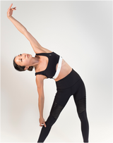 BYO ACTIVE - BEAR ESSENTIALS BRA WITH TWIST TIE BACK IN BLACK & WHITE