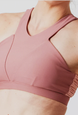 BYO ACTIVE - MAKE ME BLUSH SPORTS BRA IN DUSTY PINK