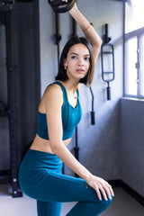 Tag Zero - High Waist Pocket Leggings in Turquoise